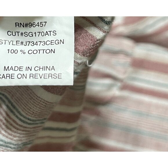 Eyeshadow Cotton Babydoll Top Shirt Pink Grey Stripe Size XL Extra Large - Picture 6 of 7